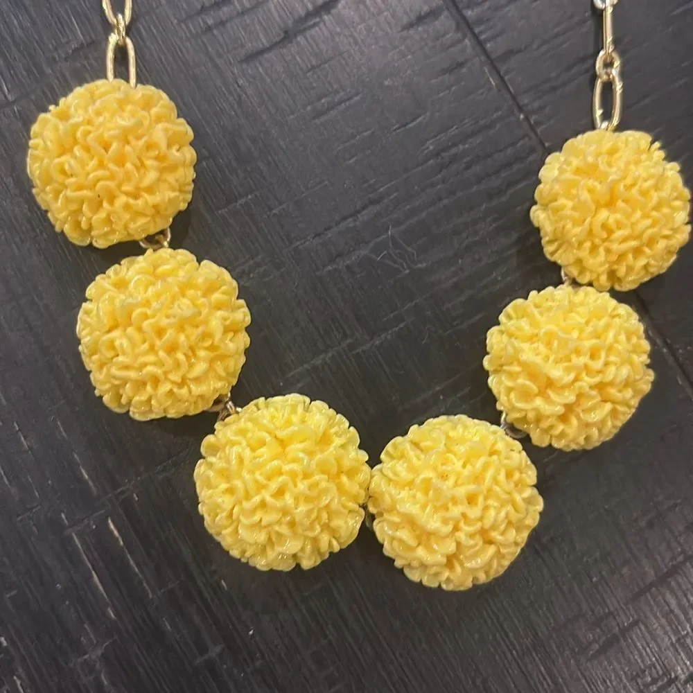 Talbots Lemon Yellow Gold Tone Adjustable Necklace Spring Summer​